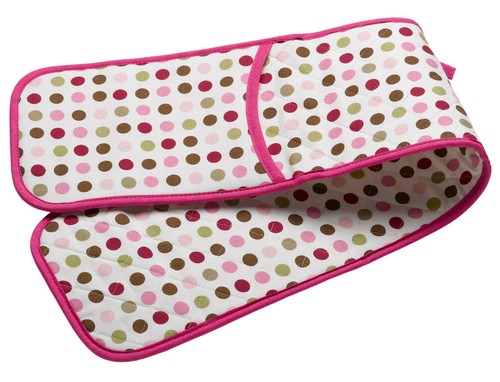 Pink green polka dot double - &,