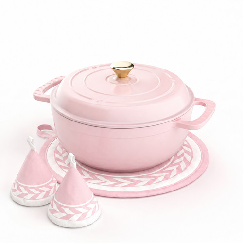 5qt pink enameled - 5qt,