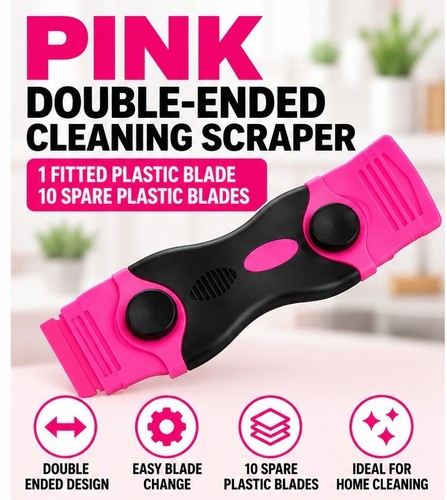 Pink hob oven scraper cleaner - pink,
