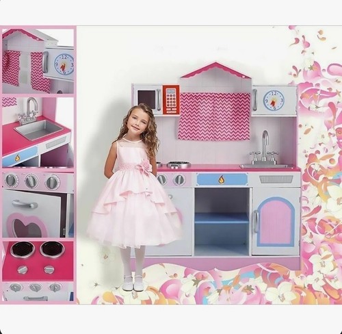 Wood pretend play kitchen - wood, set